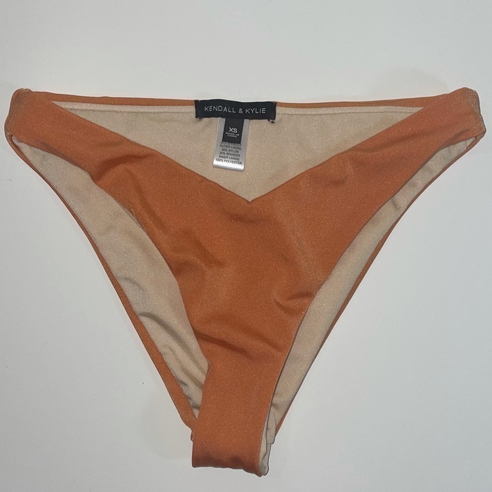 Kendall & Kylie Bikini Bottoms V Front High Leg Low Waist Cheeky Swimming Bottom